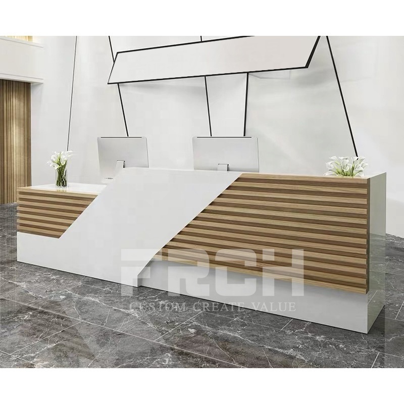 Custom Design Office Furniture Front Desk Modern Wooden Boutique Beauty Salon Spa Reception Desk Counter