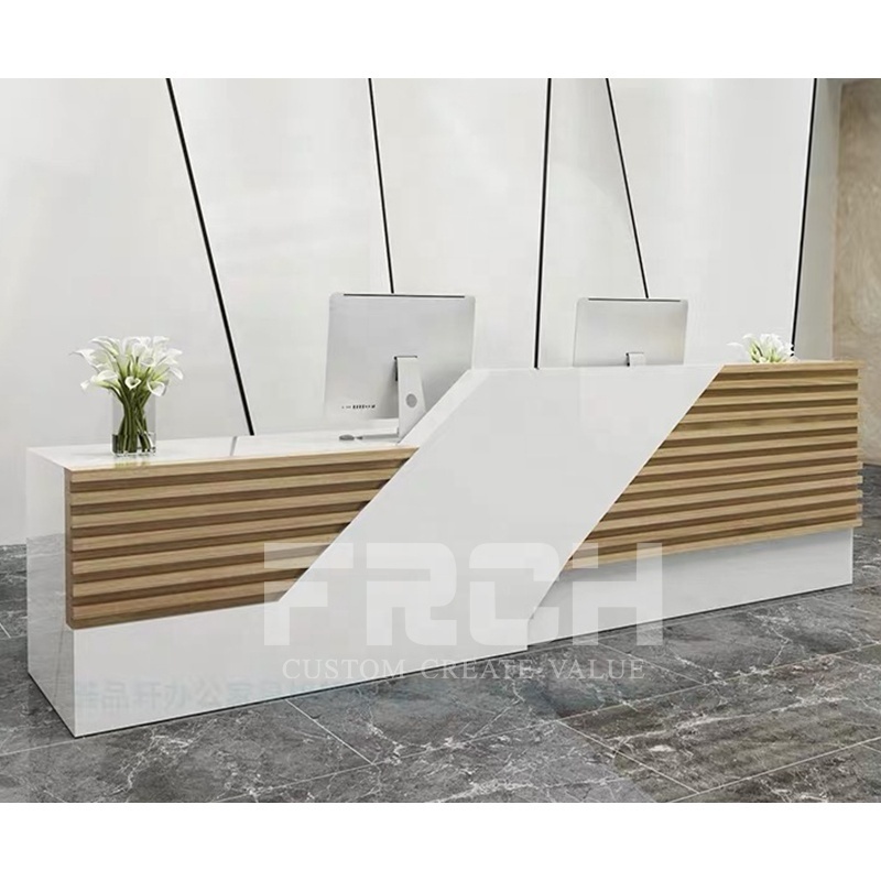 Custom Design Office Furniture Front Desk Modern Wooden Boutique Beauty Salon Spa Reception Desk Counter