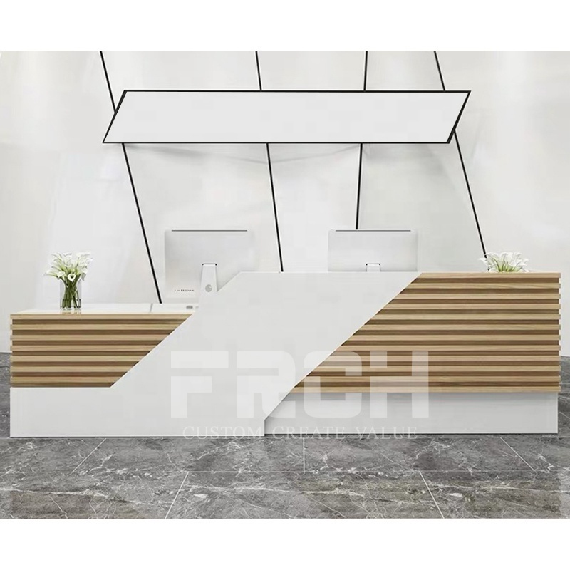 Custom Design Office Furniture Front Desk Modern Wooden Boutique Beauty Salon Spa Reception Desk Counter