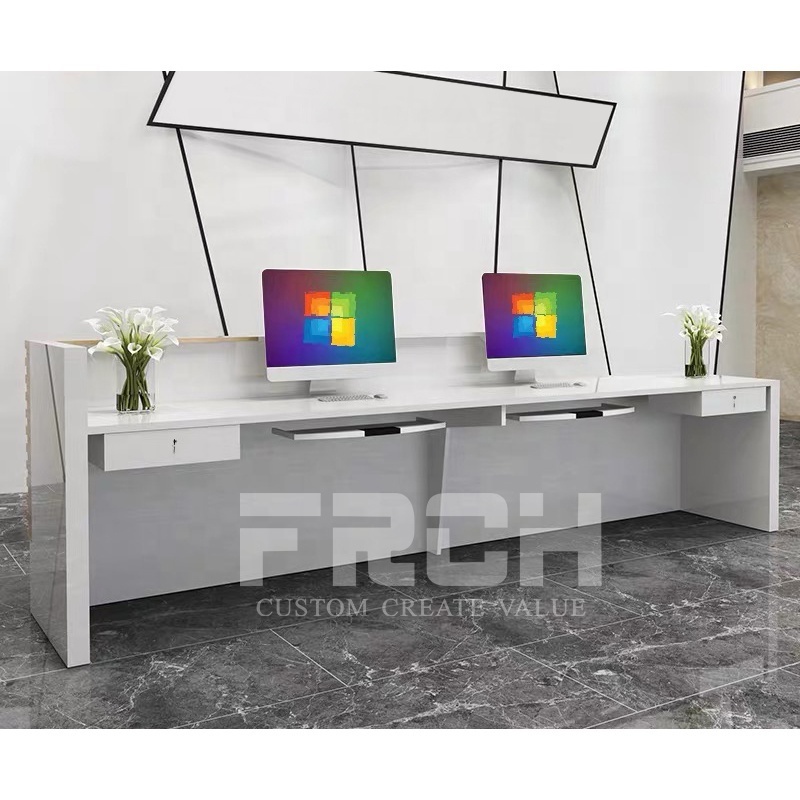 Custom Design Office Furniture Front Desk Modern Wooden Boutique Beauty Salon Spa Reception Desk Counter