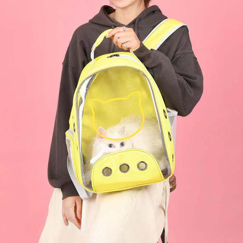 Fashion Girl Expandable Cat Backpack Space Capsule Bubble Transparent Clear Pet Carrier for Kitten Hiking Travel Backpack