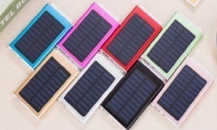 Universal ultra-thin solar power with LED light charging waterproof power bank 5000 100000mAh dual USB backup battery pack