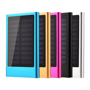 Universal ultra-thin solar power with LED light charging waterproof power bank 5000 100000mAh dual USB backup battery pack