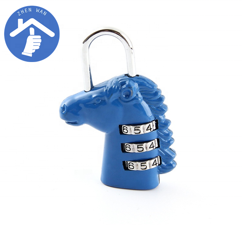 favorite horse head password lock 3 digits number combination security code travelling lock luggage suitcase lock