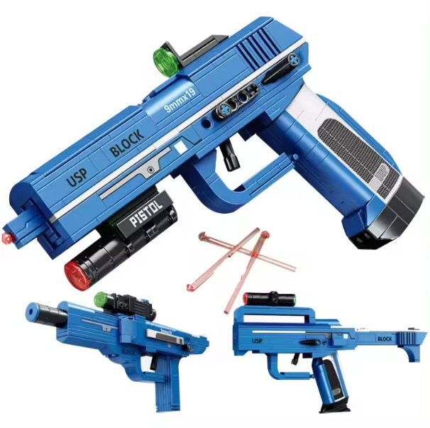 Diy Assembly Weapon Toys Transform Pistol Gun Building Block Brick Set Military Shooting Usp Model For Boy Gift