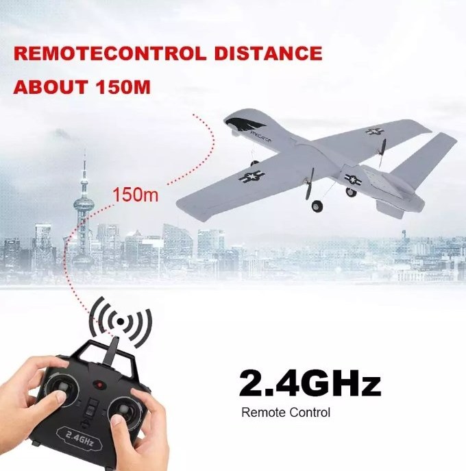 2.4Ghz Predator Glider Flying Assembly Airplane Outdoor Remote Control EPP Gyro Aircraft 2CH Hand Throwing RC Foam Plane For Kid