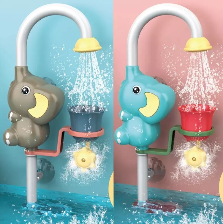 Electric Shower Cartoon Animal Elephant Baby Bath Sprinkler Toy Bathroom Bathtub Water Spraying Toy For Toddler