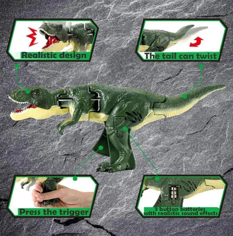 Hot Selling Tiktok Novelty Realistic Telescopic T-Rex Decompression Creative Spring Swing Dinosaur Fidget Toy With Sound