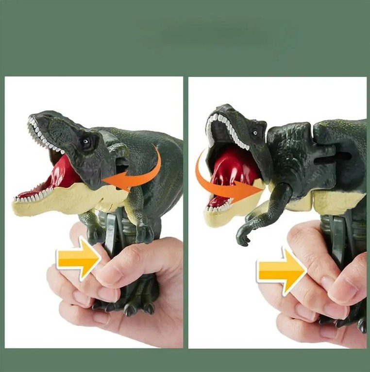 Hot Selling Tiktok Novelty Realistic Telescopic T-Rex Decompression Creative Spring Swing Dinosaur Fidget Toy With Sound