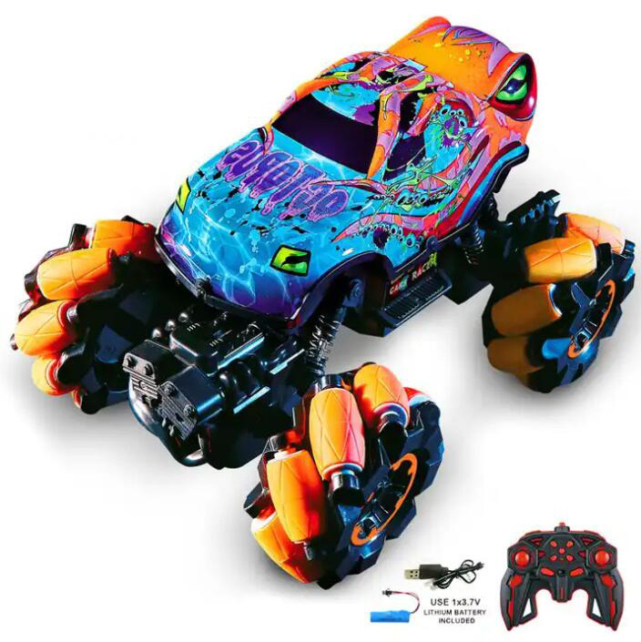 2.4G Grow In The Dark Light Remote Control Rechargeable 360 Stunt Rotate Truck Rc Racing Off Road Climbing Monster Car For Kid