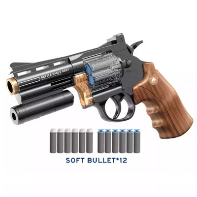 Revolver S357 Pistol Eva Air Soft Foam Bullet Gun Blaster Burst Shooting Game Simulation Manual Model Pistol Toy For Kid