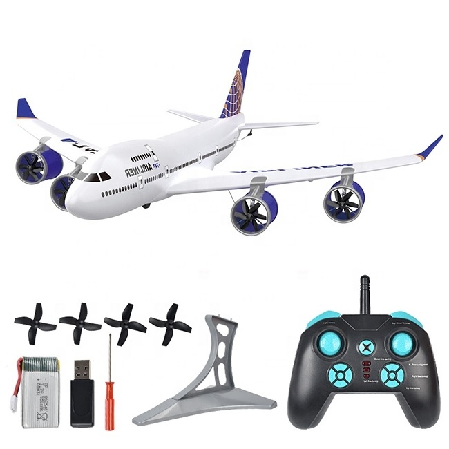 Hot selling Simulation rc Plane 2.4G RC Aircraft Radio Control Airplane 747 3CH DIY Airplane with light For Kids