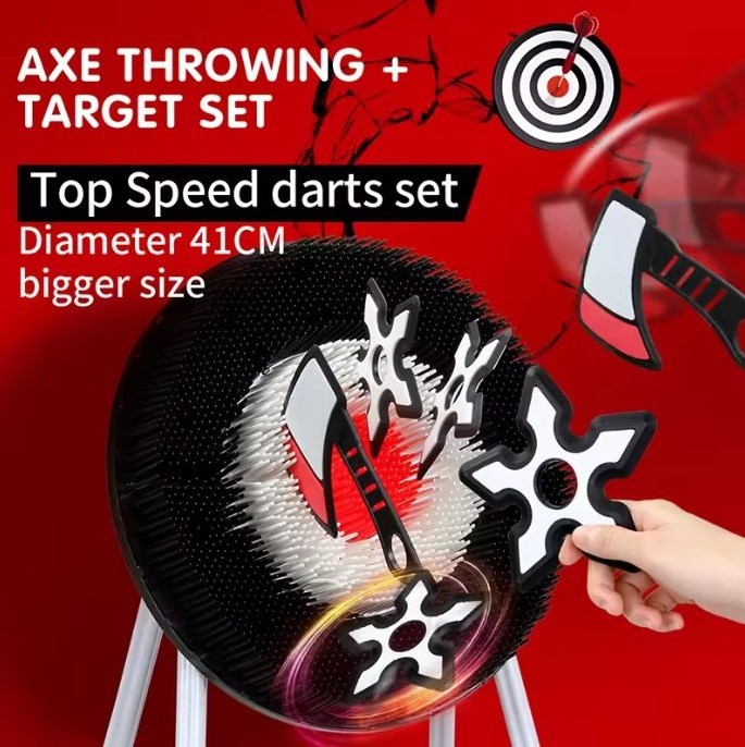 Indoor Sports Soft Stand Target Stress Relief Office Party Game Shooting Dartboard Safe Dart Axe Throwing Toy Set