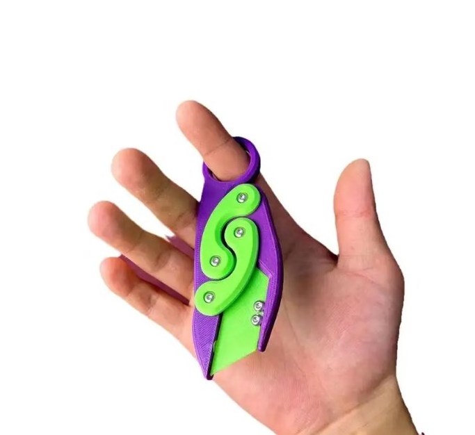 Tiktok Popular Creative 3D Gravity Funny Folding Butterfly Claw Radish Knife Stress Relief Novelty Fidget Toy