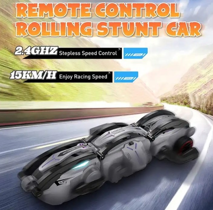 2.4G 6 Channel Remote Control Rolling Stunt Snake Vehicle 360 Roll Rotation Deformation Rc Car Toy With Light