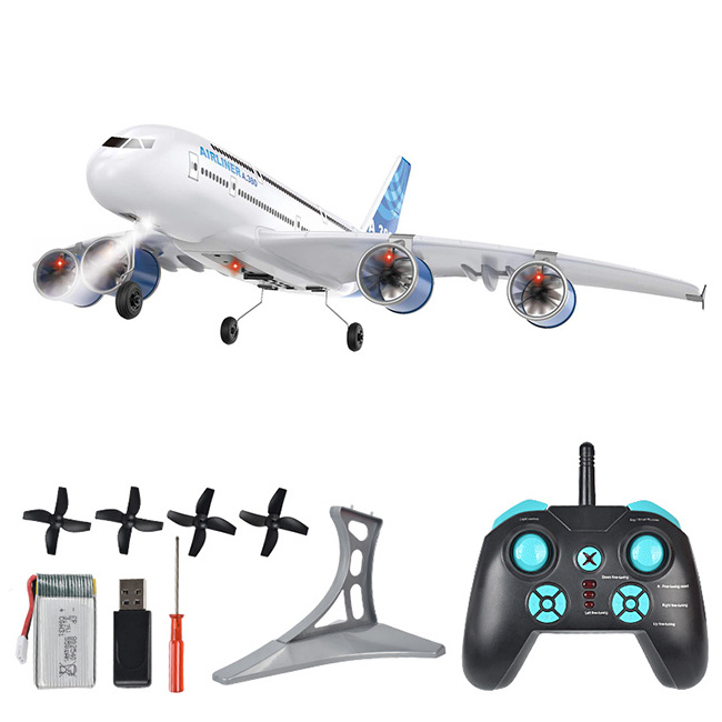 hot sale Simulation A380 RC Plane 2.4G 3CH EPP Toys Aircraft 6-Axis Gyro with Light DIY Radio control Airplane for kids