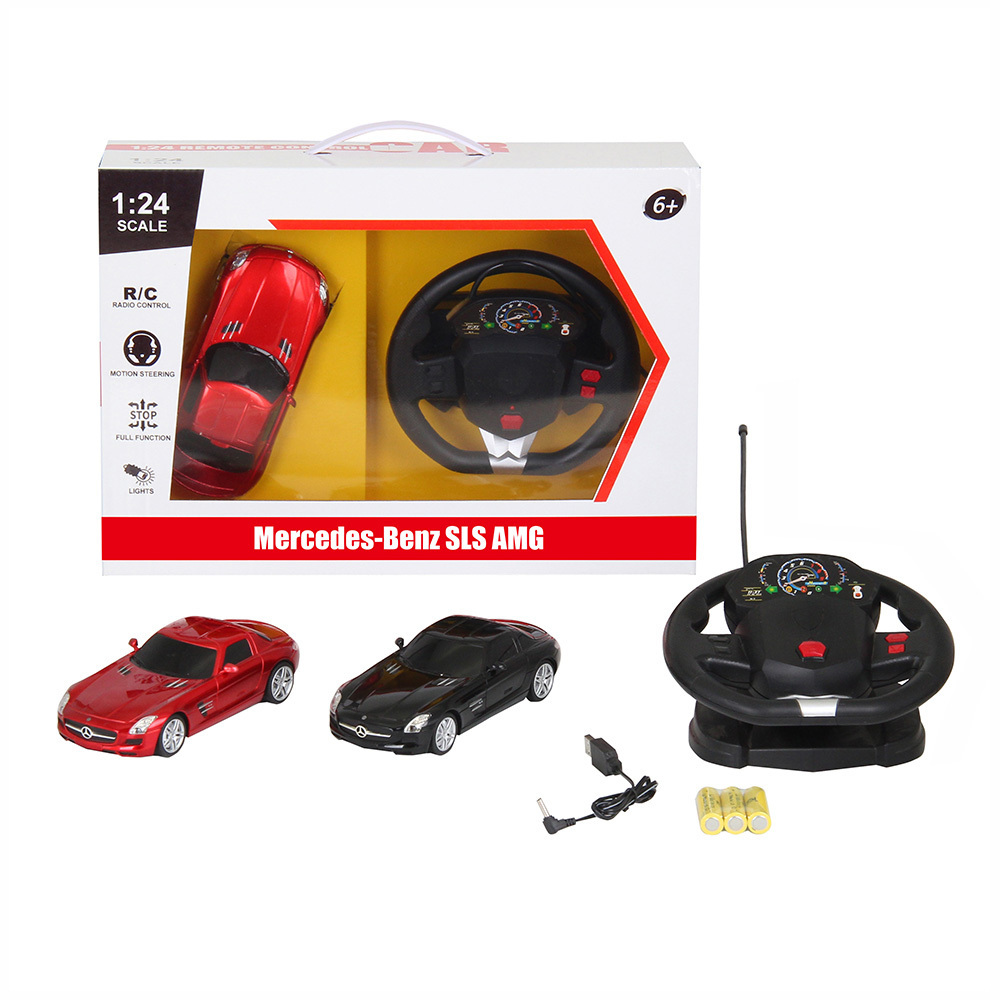 1:24 &1:14 Rc Scale License Model Rc Mercedes Benz Sls Amg Car Remote Control Sport Car With Steering Wheel Controller