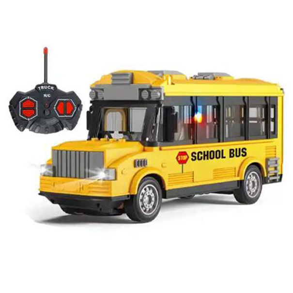 Cheap 1:30 Scale Door Opening Remote Control Classic School Bus Vehicle 4 Channels Rc Car Toy With Light