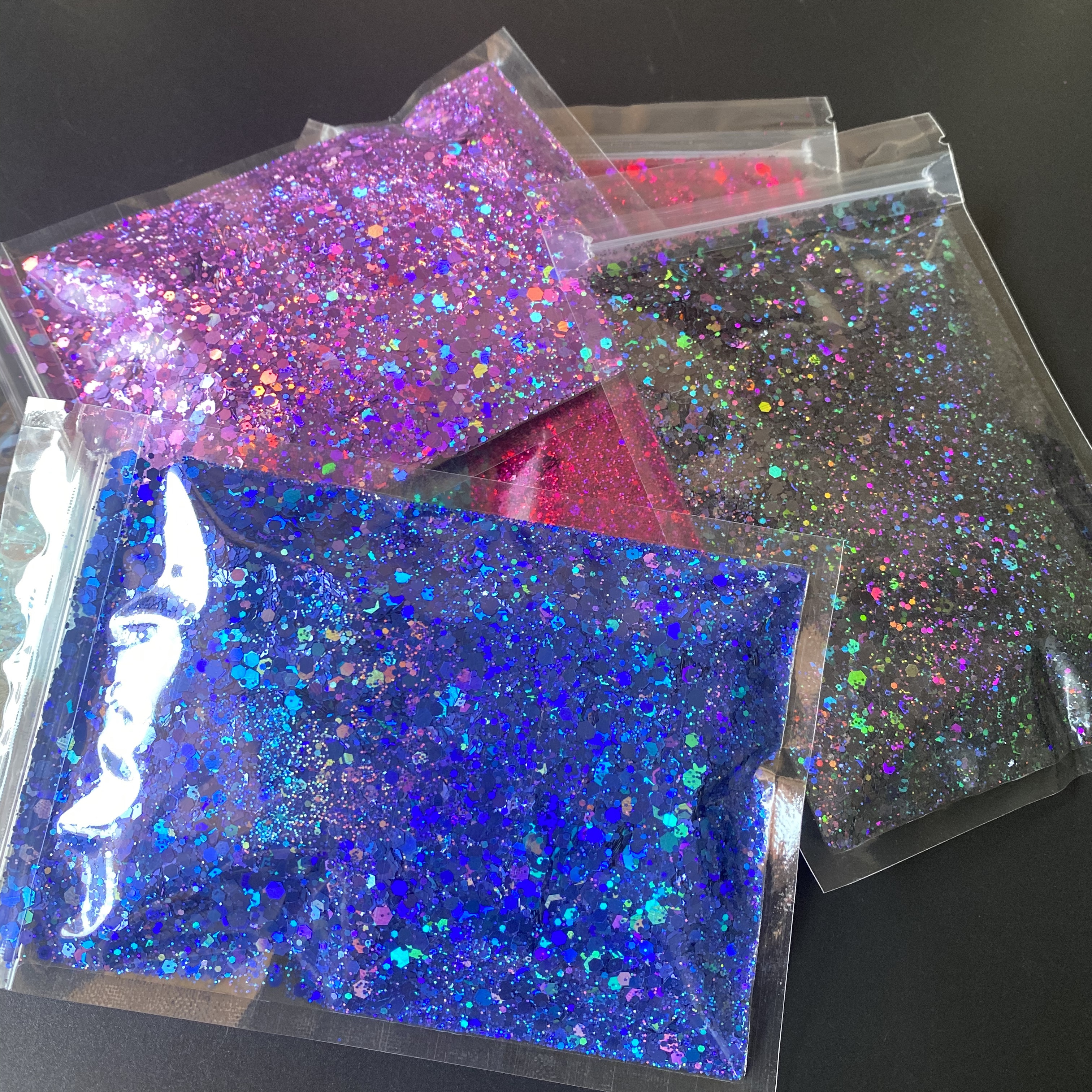 Bulk Craft Glitter Chunky 2 OZ Rainbow Holographic Glitter for Snow Globe Tumbler