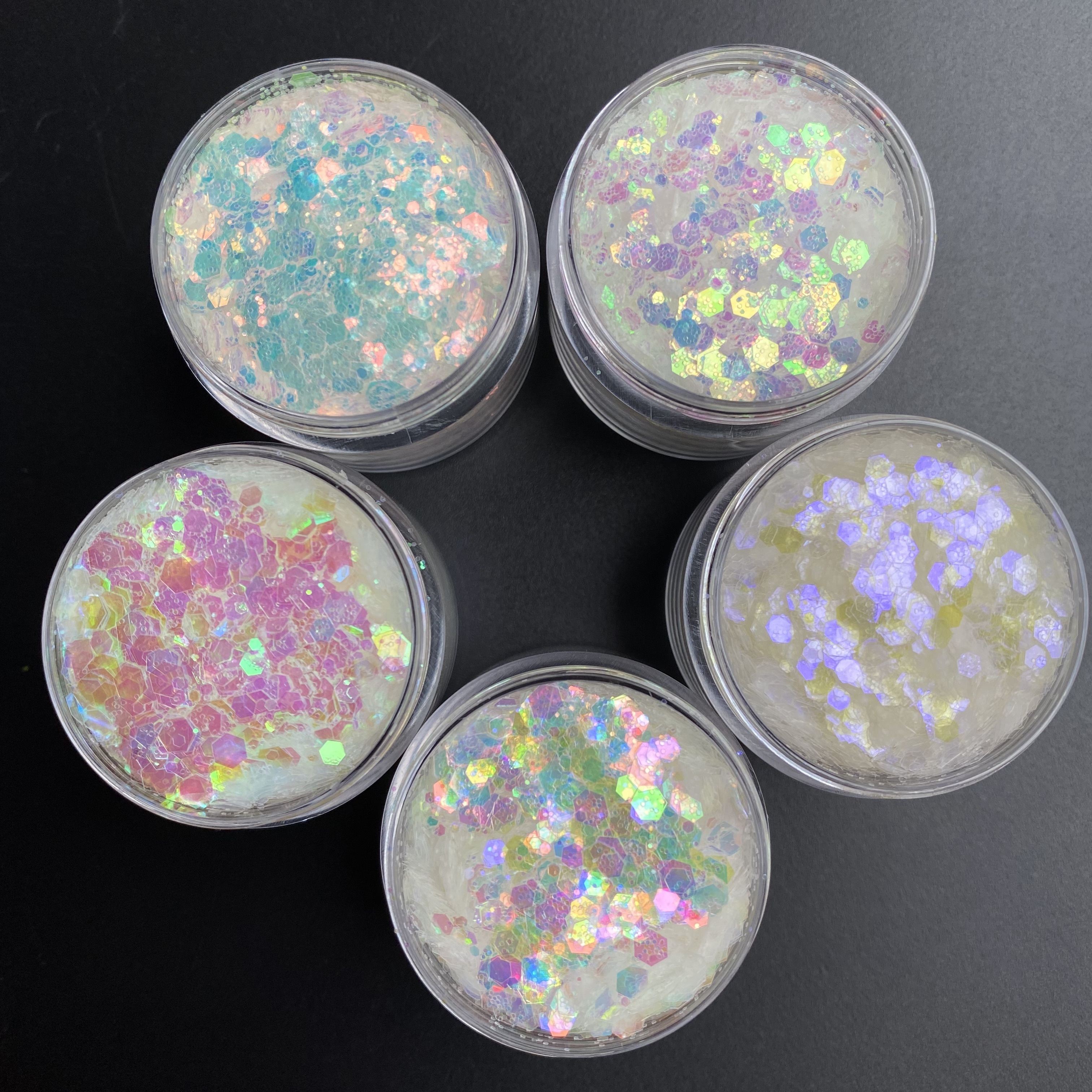 10g/bag Wholesale Bulk Craft Chunky Glitter White Iridescent Mixed Glitters For Snow Globe Glass