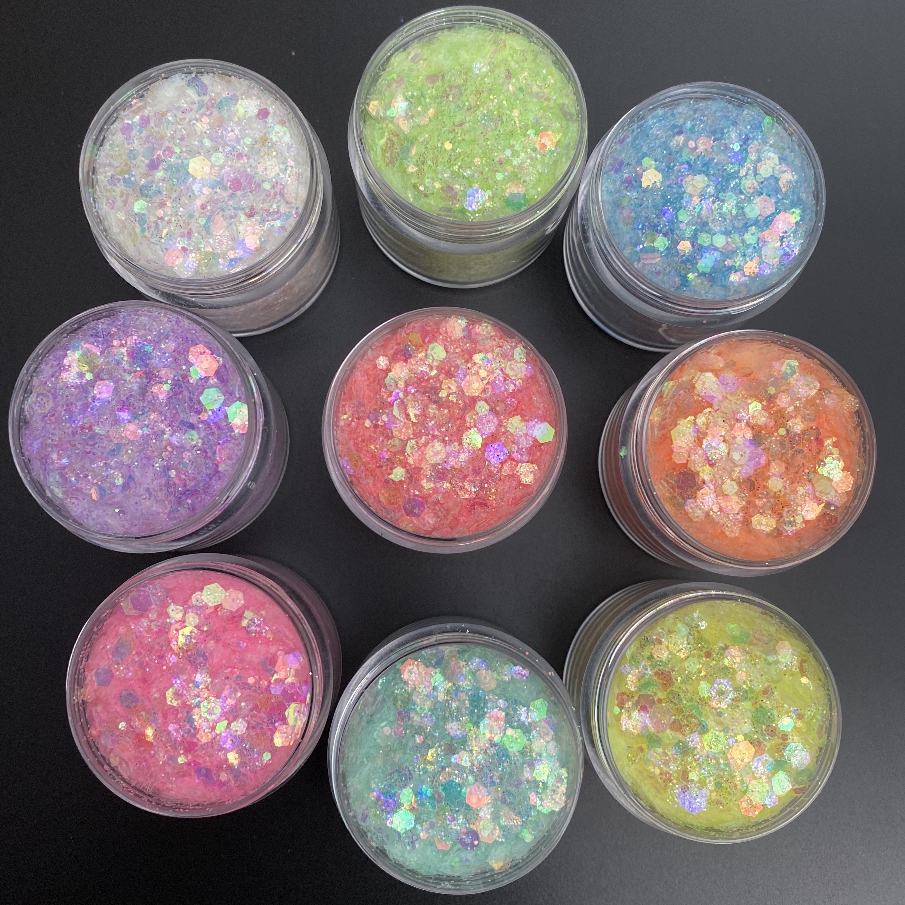 10g/bag Wholesale Bulk Craft Chunky Glitter White Iridescent Mixed Glitters For Snow Globe Glass