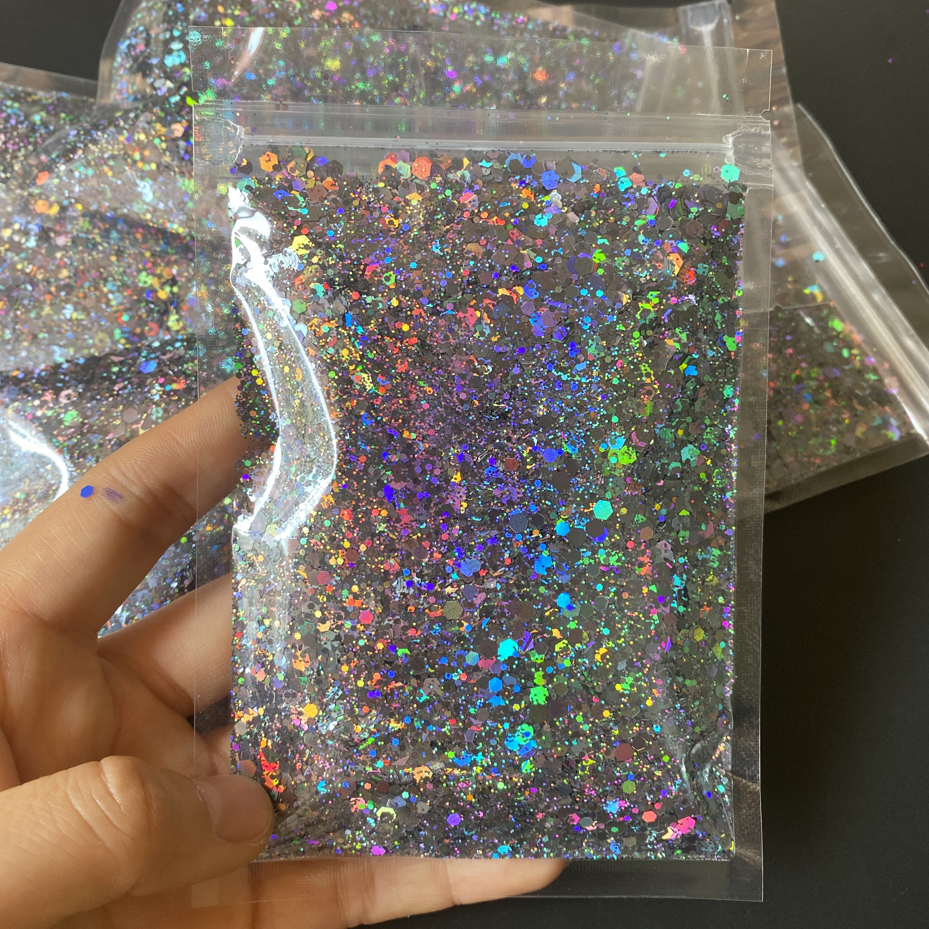 Bulk Craft Glitter Chunky 2 OZ Rainbow Holographic Glitter for Snow Globe Tumbler