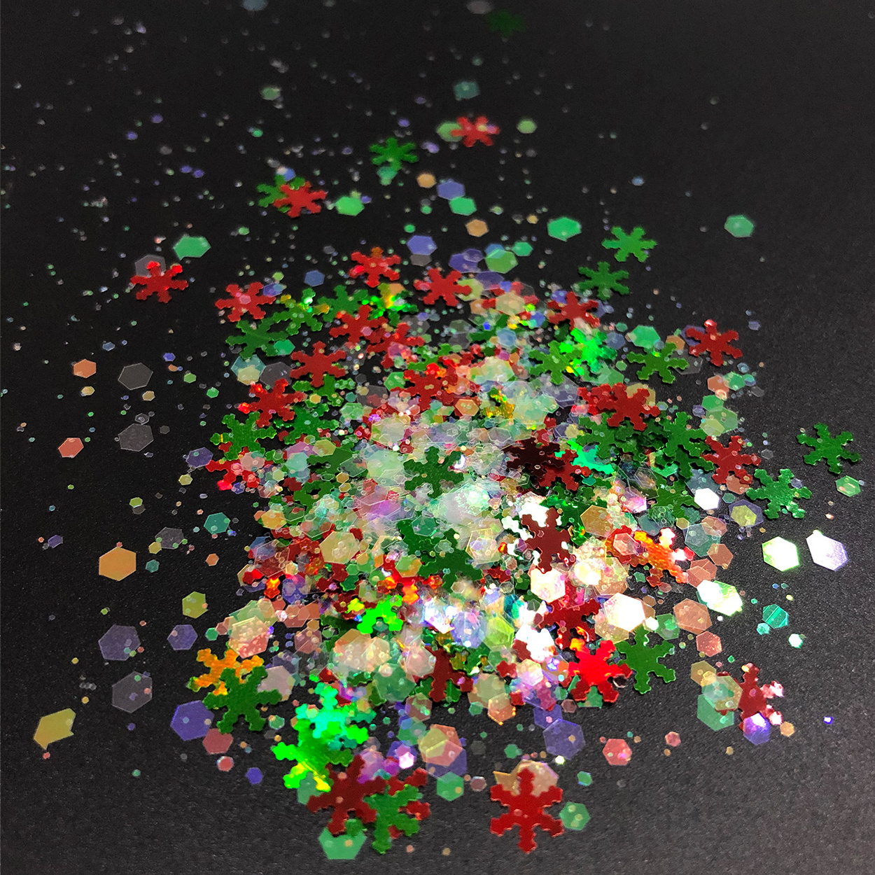 Wholesale Shape Snowflake Iridescent Pink Chunky Glitter Bulk For Nail Art Christmas Decoration