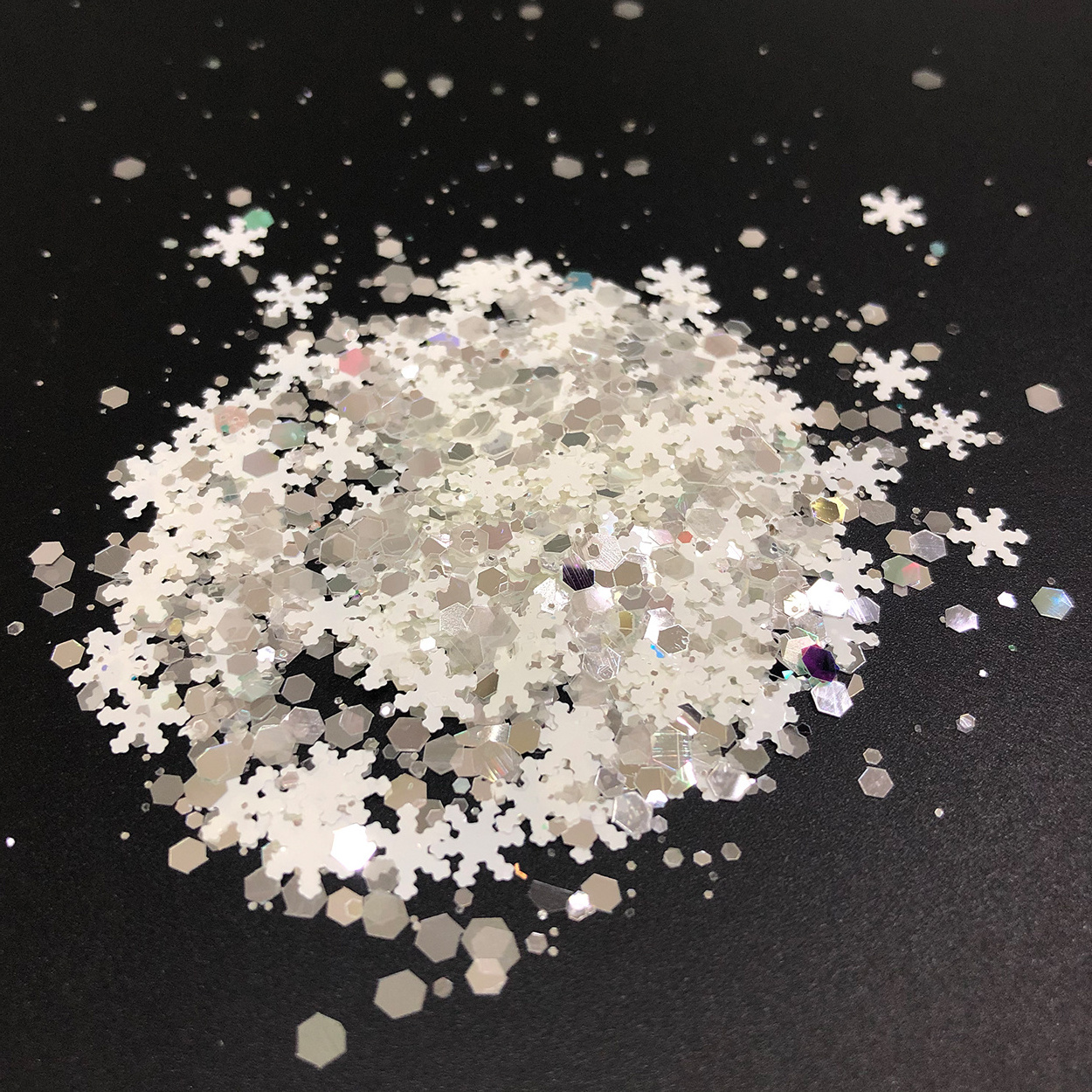 Wholesale Shape Snowflake Iridescent Pink Chunky Glitter Bulk For Nail Art Christmas Decoration