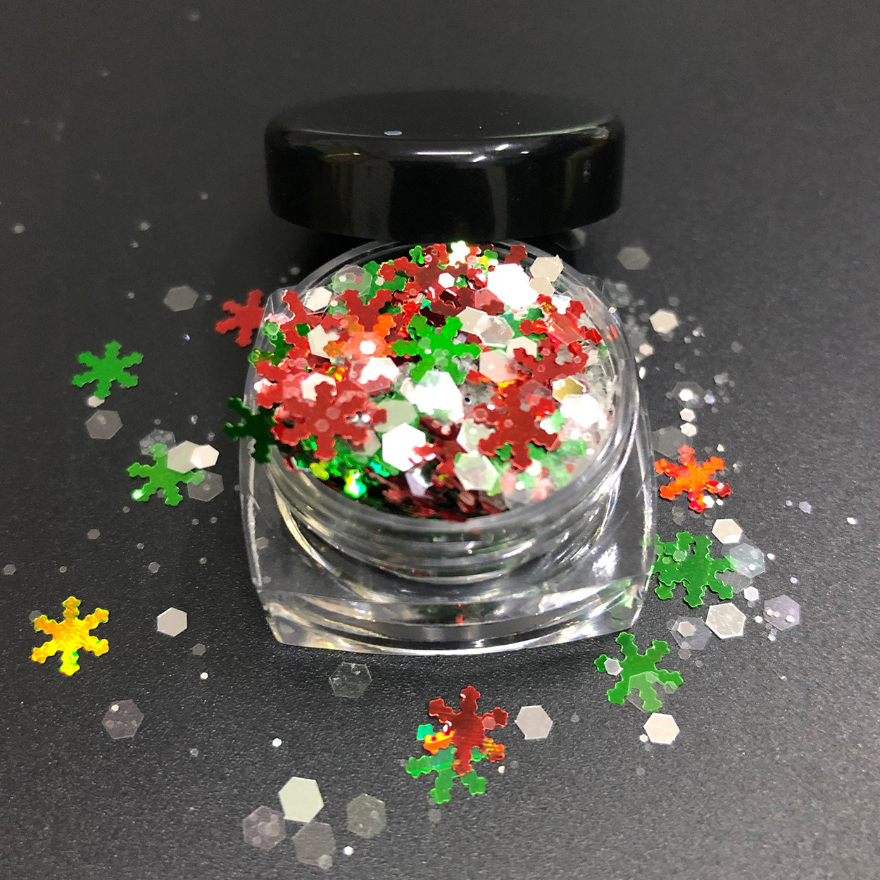 Wholesale Shape Snowflake Iridescent Pink Chunky Glitter Bulk For Nail Art Christmas Decoration