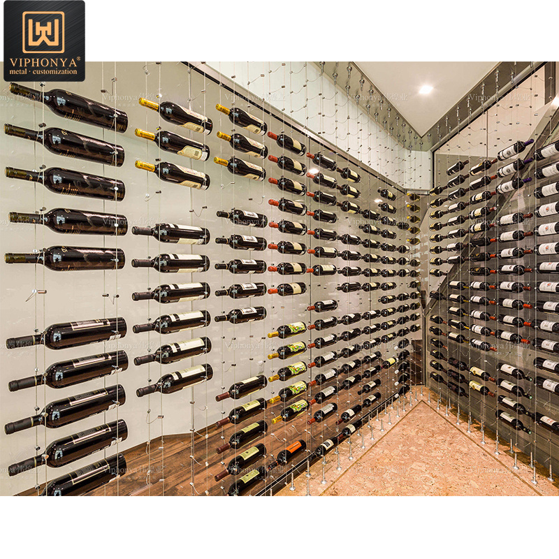 Wabi-Sabi Style Metal Rack for Stainless Steel Wine Cellar Room Furniture&Hotel Cabinet Private/Commercial Design& Customization