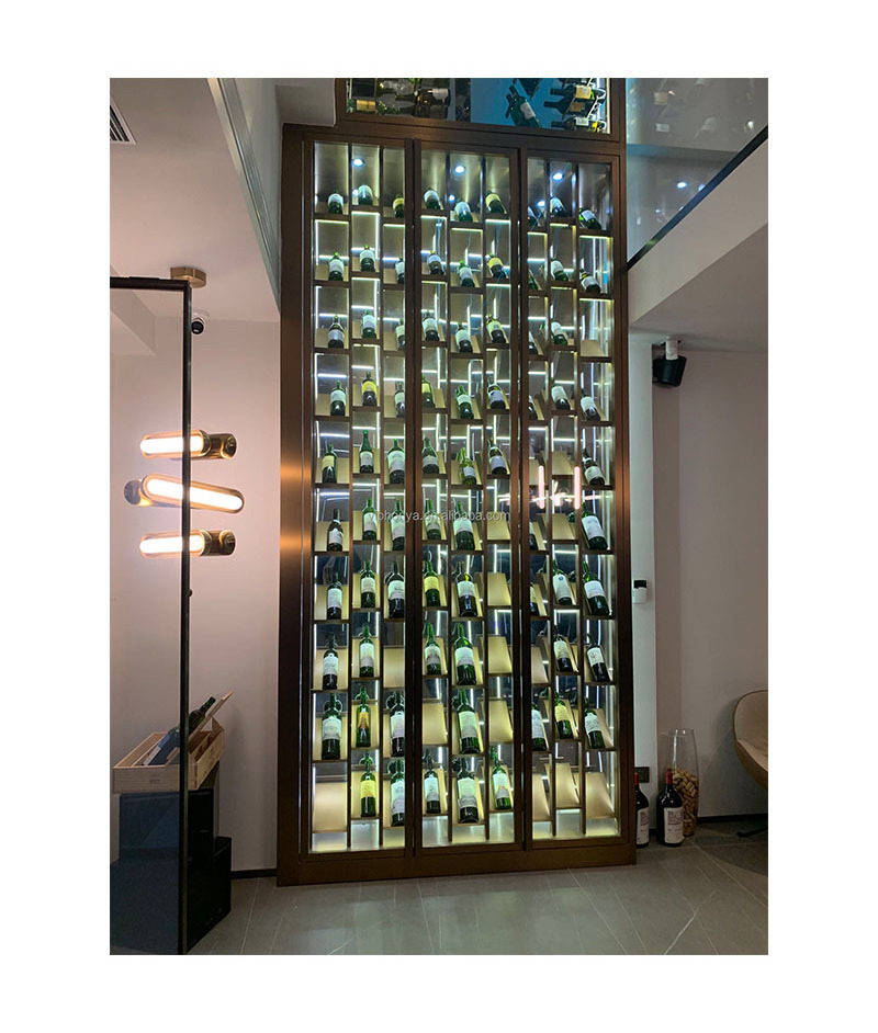 Led lighting wine cooler glass wine cabinet design modern factory produce bar cabinets