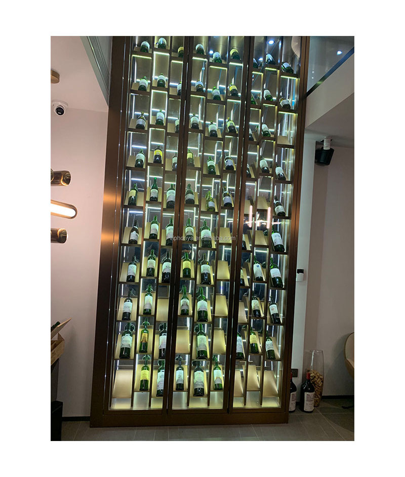 Led lighting wine cooler glass wine cabinet design modern factory produce bar cabinets