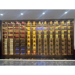 China Style Foshan Furniture Factory Stainless Steel Wine Rack Shelves for Wine Merchant Liquor Display in Tea Room/Wine Room