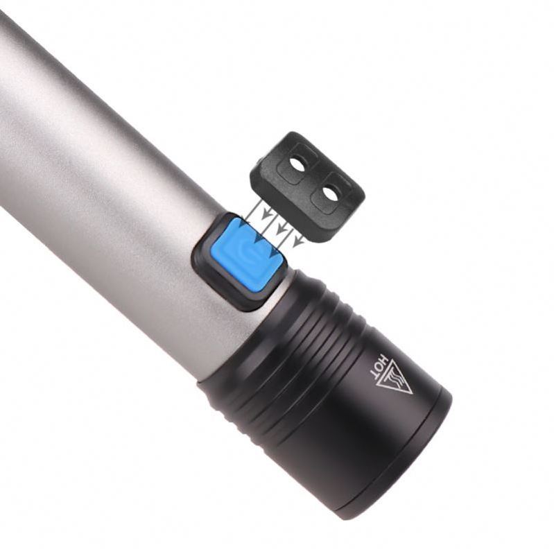 DY31 T6  small flashlight built-in battery USB c charging telescopic zoomable led handheld portable strong light flashlight