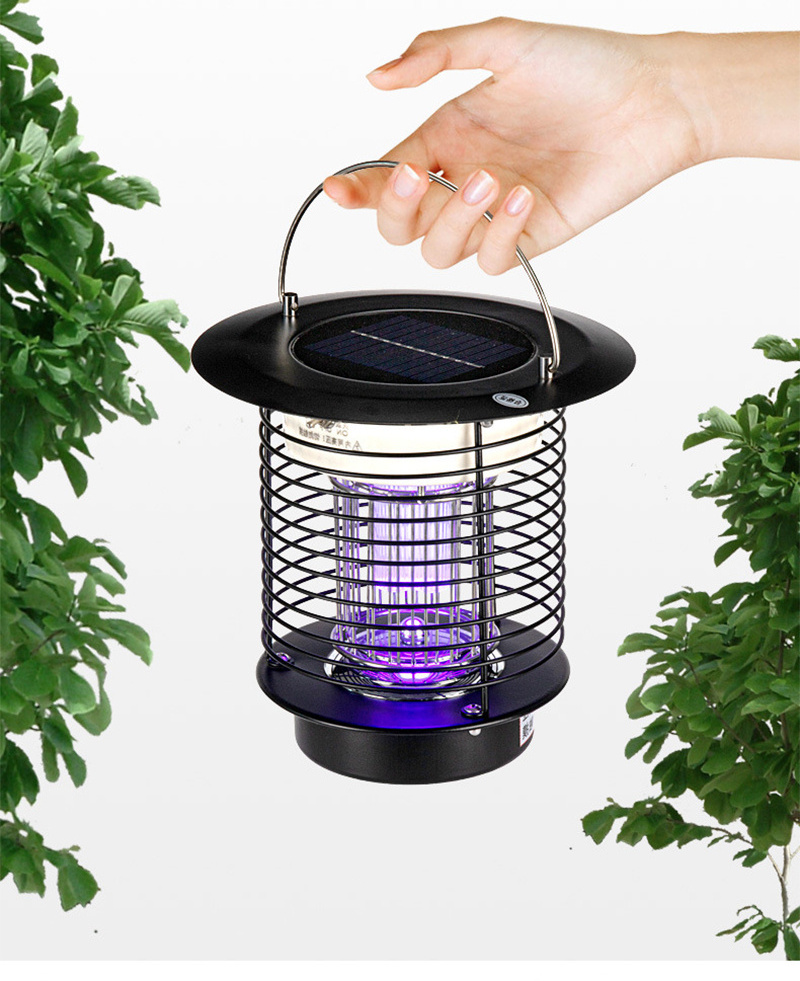 Solar Mosquito Killer Lantern USB Rechargeable Fly Insect UV Pest Killer Lamp Outdoor Solar Bug Zapper For Garden Yard Patio