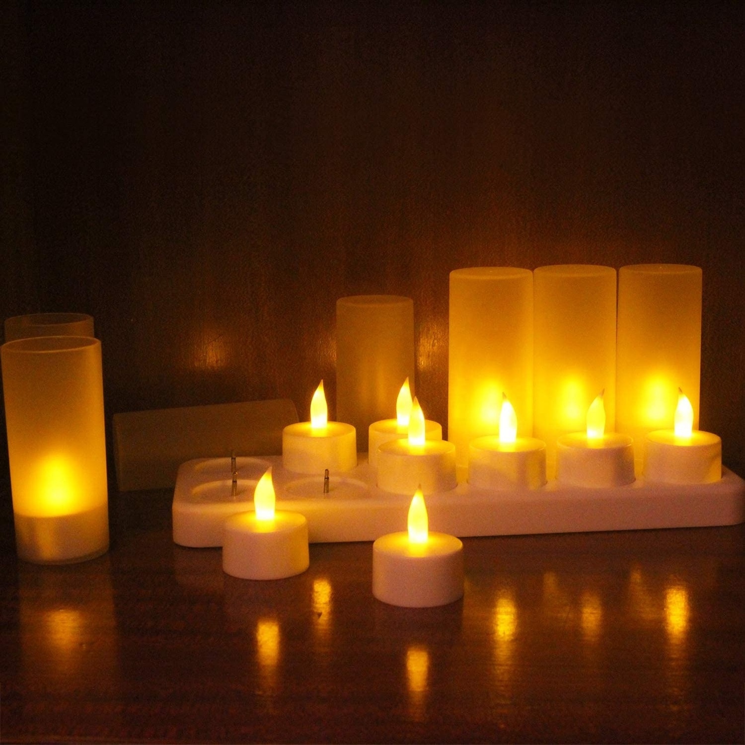 Rechargeable Candles (12 Pack), Rechargeable Tea Lights, Flameless Candle Tealight,Premium LEDs in High Brightness,Long Lasting