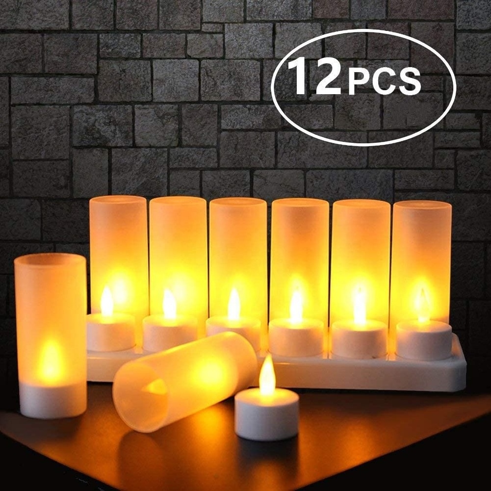 Rechargeable Candles (12 Pack), Rechargeable Tea Lights, Flameless Candle Tealight,Premium LEDs in High Brightness,Long Lasting