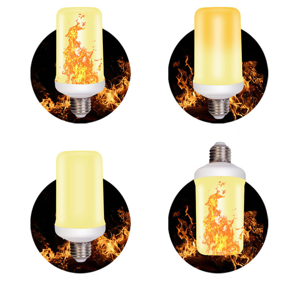 Dynamic Flame Effect LED Light Bulb E26 E27 LED Corn Bulb Creative Flickering Emulation Fire Light Bulb With Gravity Sensor