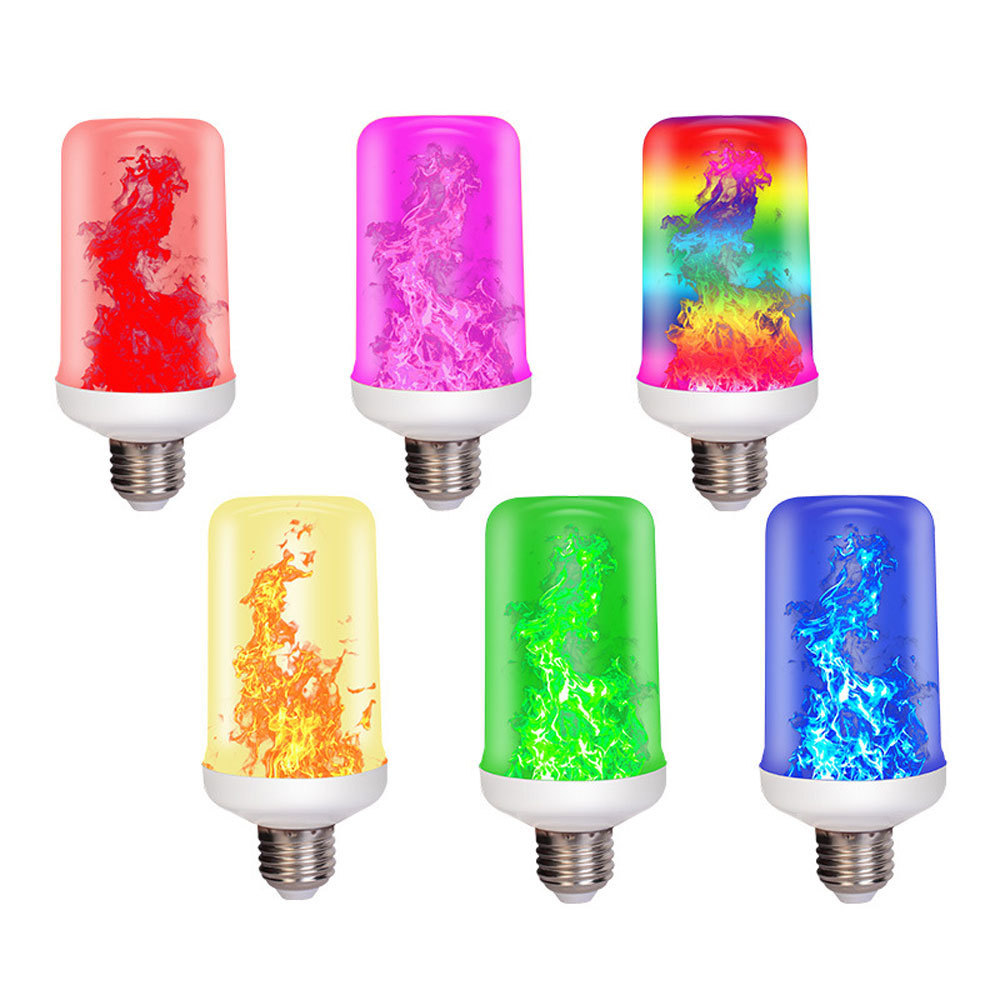 Dynamic Flame Effect LED Light Bulb E26 E27 LED Corn Bulb Creative Flickering Emulation Fire Light Bulb With Gravity Sensor