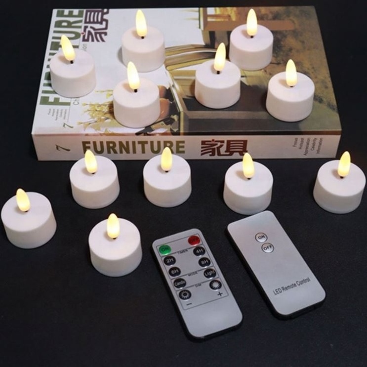 Flickering Led Tea Lights Candles With Remote Battery Included Electrical Led Candle White Flameless Led Candle Set of 12