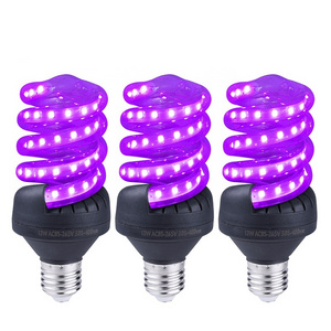 Spiral UV Light Bulb E26 Base UV Black Light Bulb 15W UVA 385-400nm LED Bulb For Halloween Party Holiday Lighting Decoration