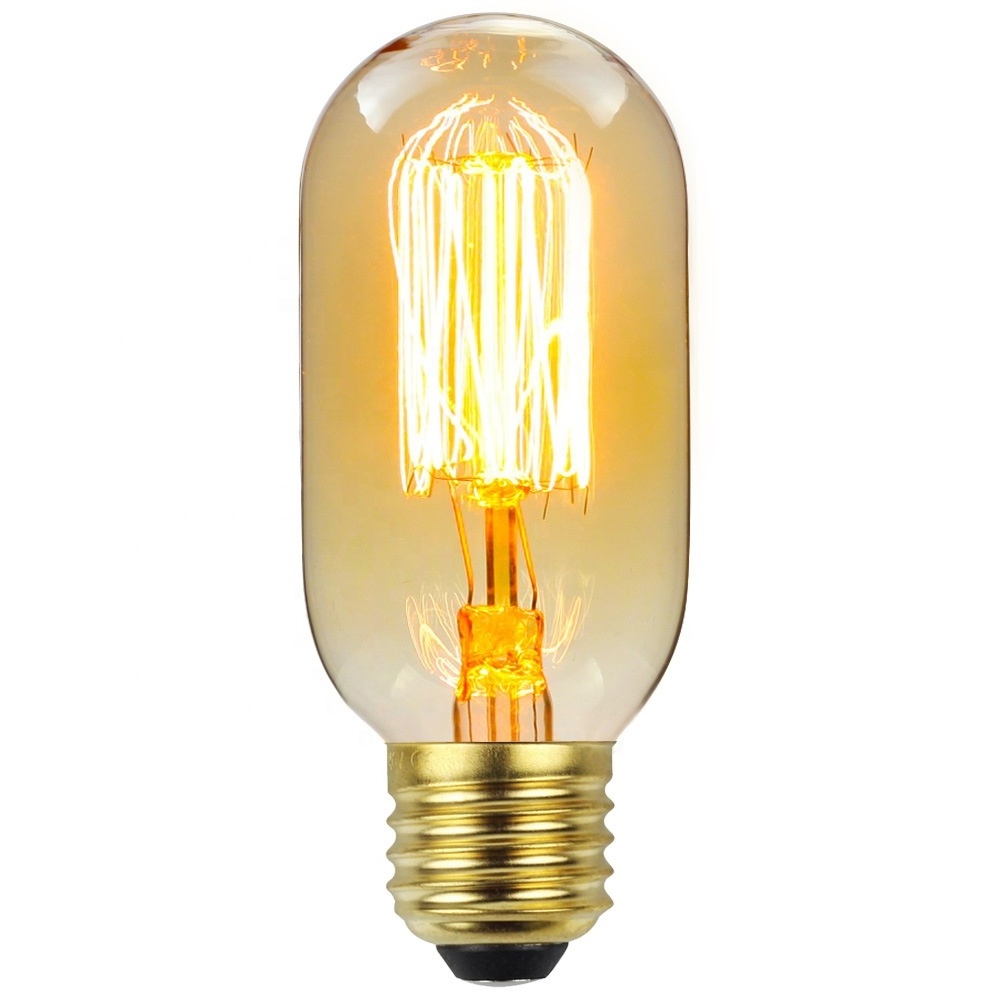 110V 220V LED Retro Bulb 4 Pack E27 Amber Glass Edison Light Bulb T45 40W LED Chandelier Bulb Table Lamps Home Decoration