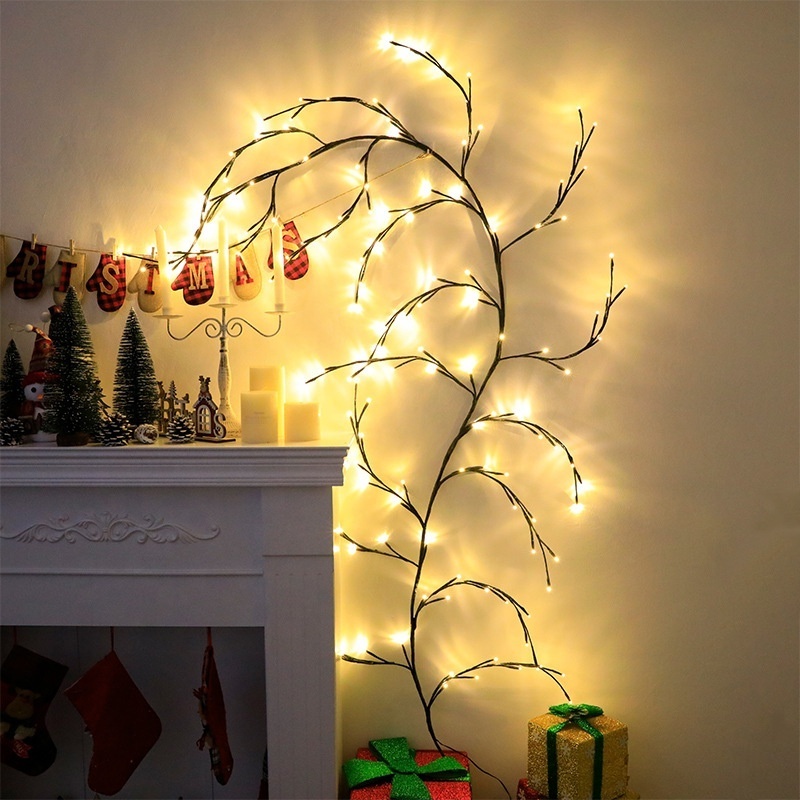 Christmas Home Decor Flexible LED Vine Lights With 144 LEDS Lighted Willow Vine LED Twig Vine Garland Holiday Event Decoration