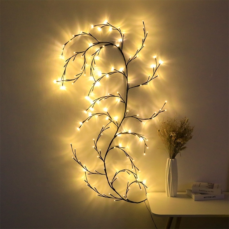 Christmas Home Decor Flexible LED Vine Lights With 144 LEDS Lighted Willow Vine LED Twig Vine Garland Holiday Event Decoration