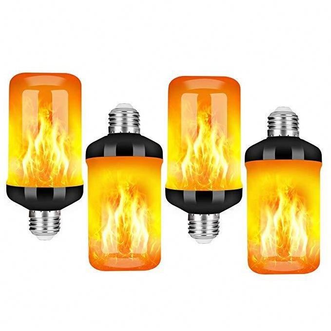 7W LED flame effect bulb 4-mode Christmas flame bulb inverted effect black E27 Halloween lamp holder