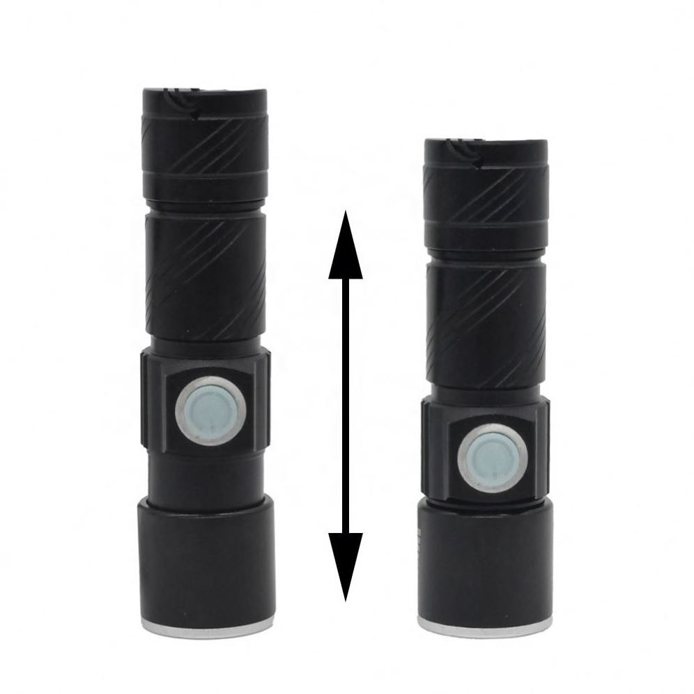 High Power Built-in USB Rechargeable Flashlight Torch, Super Bright Portable EDC Zoom Powerful Torch Tactical led Flashlight