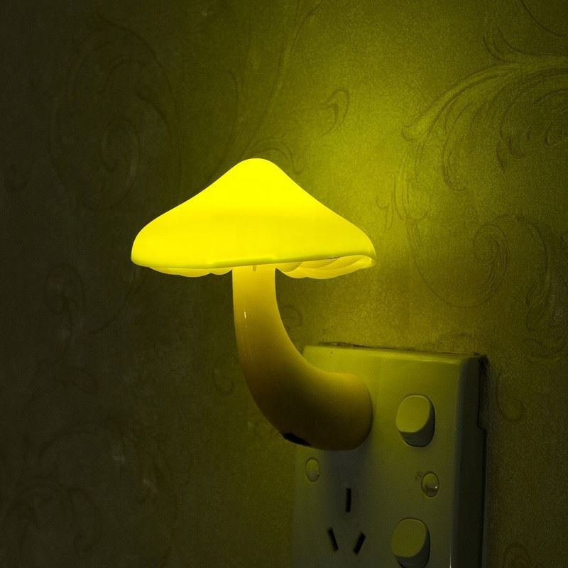 Cute Mushroom Shape Bedroom Lamp Plug in Wall Lamp Automatic Sensor LED Night Light For Children Baby Christmas Gifts