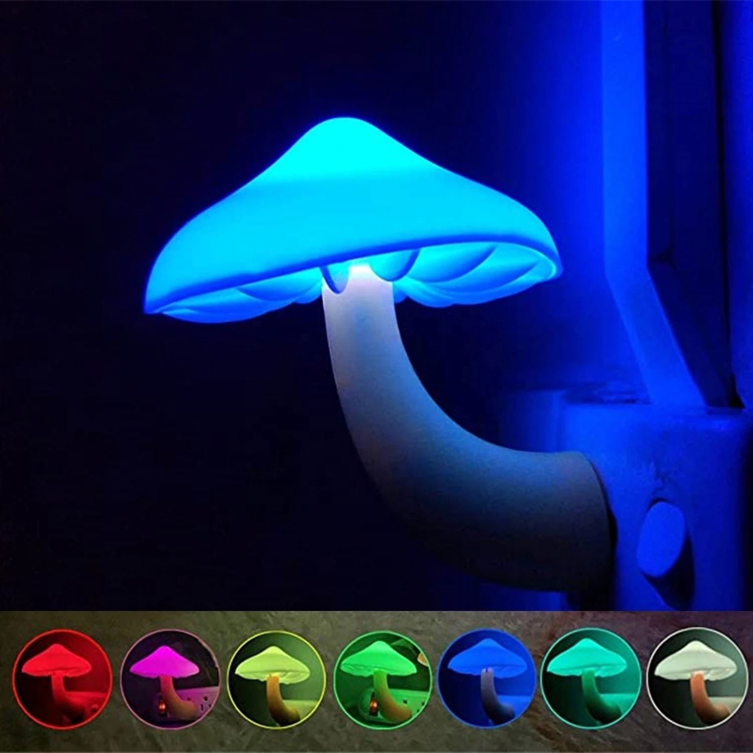 Cute Mushroom Shape Bedroom Lamp Plug in Wall Lamp Automatic Sensor LED Night Light For Children Baby Christmas Gifts