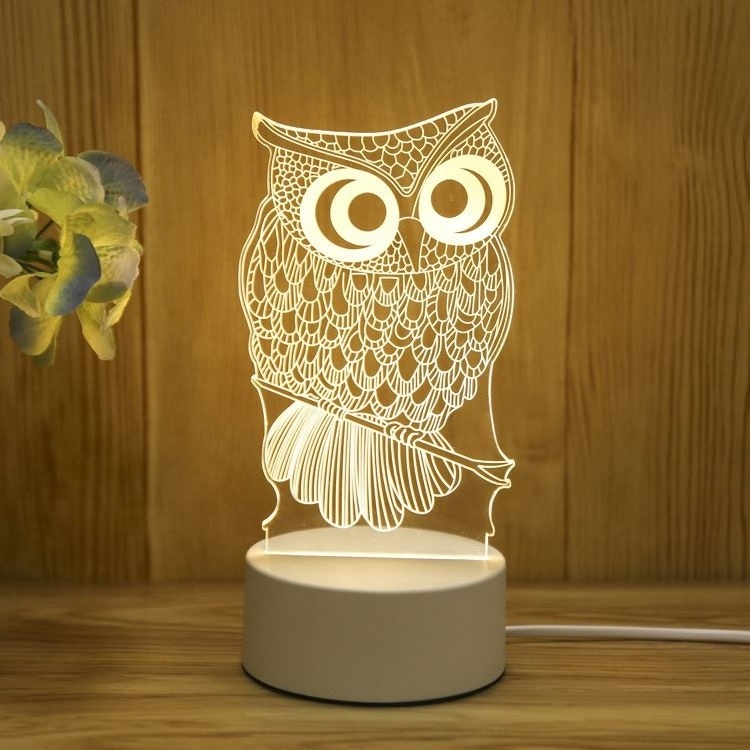 Custom 3D Illusion Led Lamp Acrylic Table Lamps Base LED Christmas Lamp Kid's Room Decor Night Light