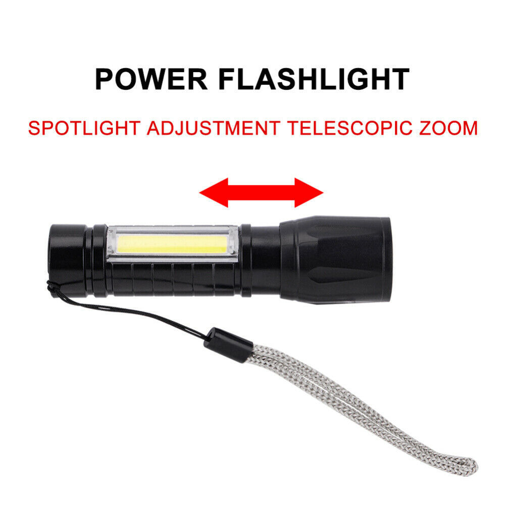 USB Rechargeable Hand flashlight pocket rechargeable powerful strong on usb cob torch lamp